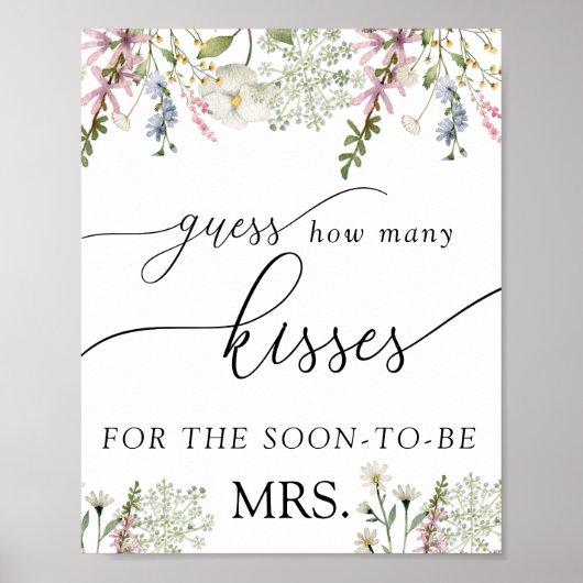 Poster Devinez combien de baisers | Fleur sauvage chic (Devant)