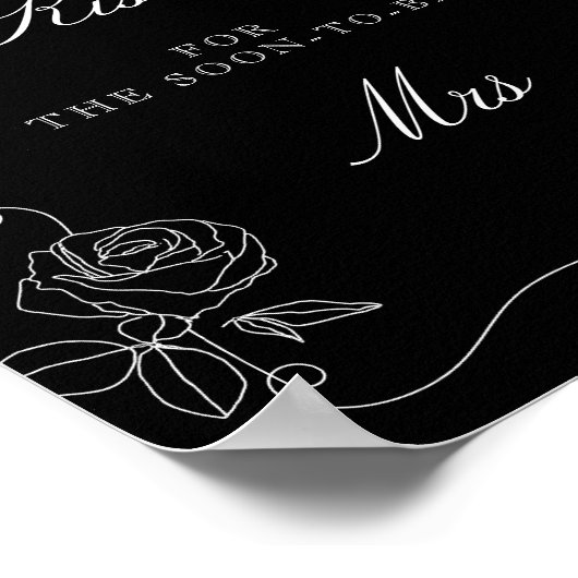 Poster Devinez combien de baisers Jeu de Baby Shower Noir (Coin)