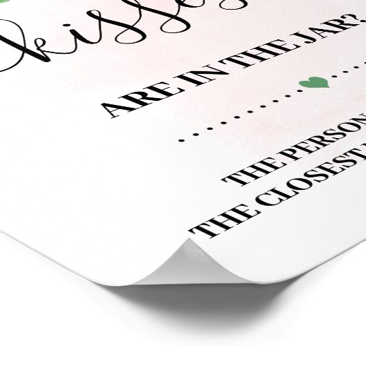 Poster Devinez combien de baisers Jeu de douche rose aux (Coin)