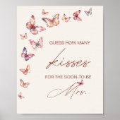 Poster Devinez combien de baisers Jeu papillon de Baby Sh (Devant)