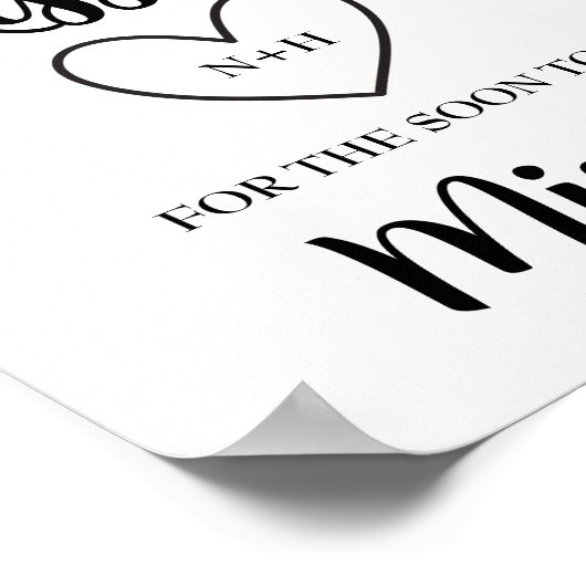 Poster Devinez combien de baisers Mme. Jeu de Baby Shower (Coin)