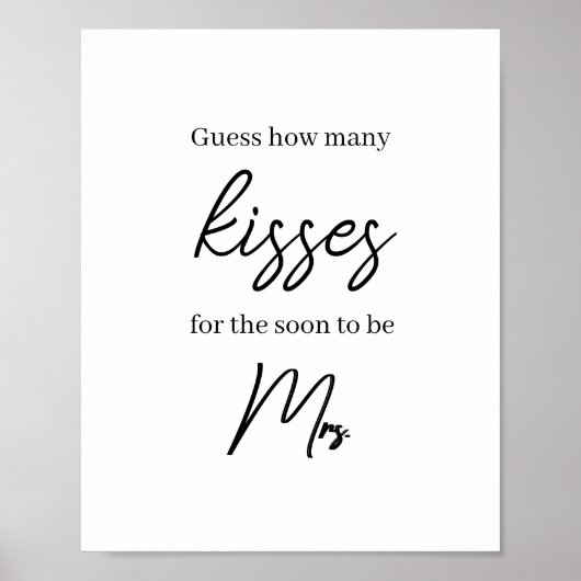 Poster Devinez combien de Baisers pour la future Mme. (Devant)