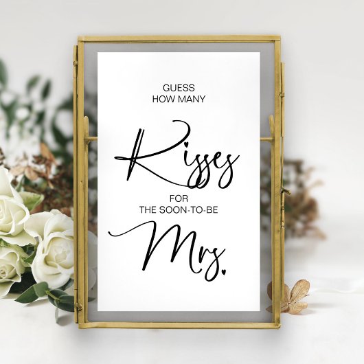 Poster Devinez combien de baisers pour le futur Mme Sign