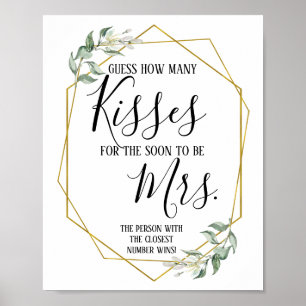Poster Devinez combien de baisers pour le panneau de Mme 