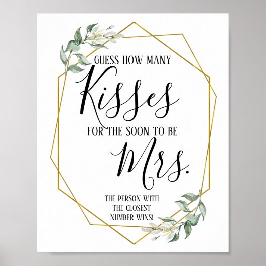 Poster Devinez combien de baisers pour le panneau de Mme (Devant)