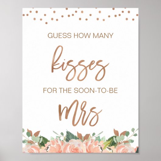 Poster Devinez combien de baisers pour une Baby Shower Fl (Devant)