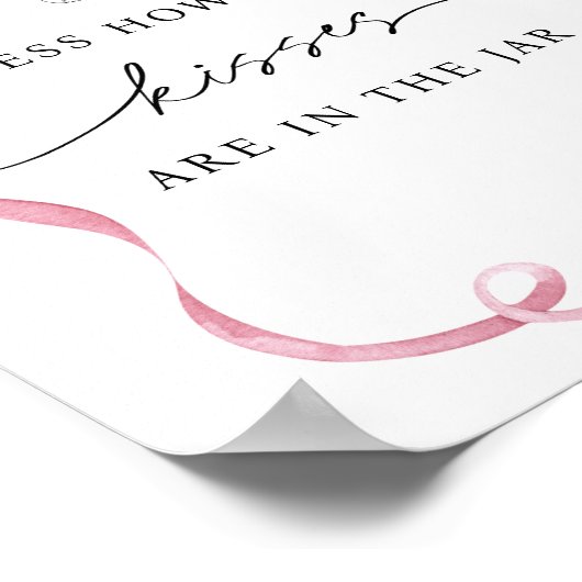Poster Devinez combien de baisers sont dans la bow rose J (Coin)