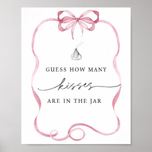 Poster Devinez combien de baisers sont dans la bow rose J