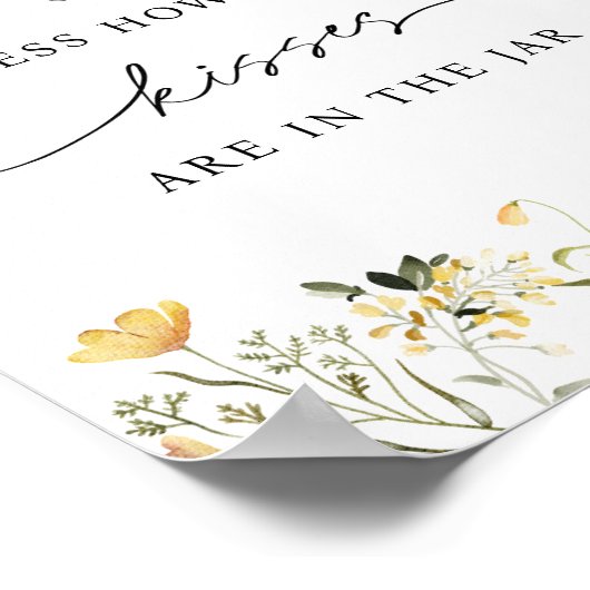 Poster Devinez combien de baisers sont dans le pot Fleur (Coin)
