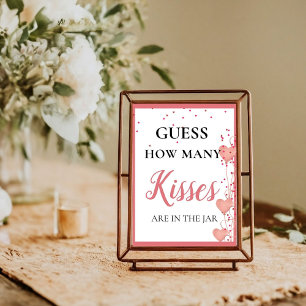Poster Devinez combien de baisers valentine Fête des mari