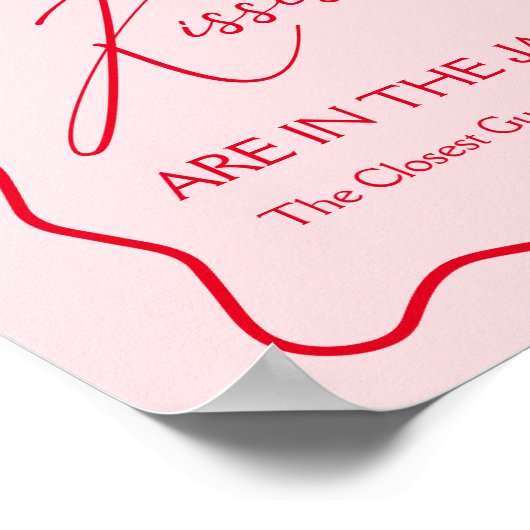 Poster Devinez combien de baisers Valentines Fête des mar (Coin)