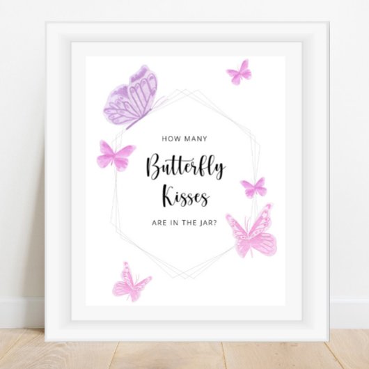 Poster Devinez combien de bisous de papillon