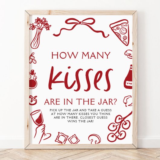 Poster Devinez combien de bisous pour un mariage italien