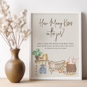 Poster Devinez combien de Boho Baby Nursery Baby shower j