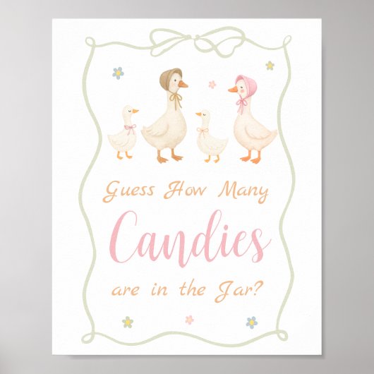 Poster Devinez combien de bonbons à la Baby Shower de l'o (Devant)