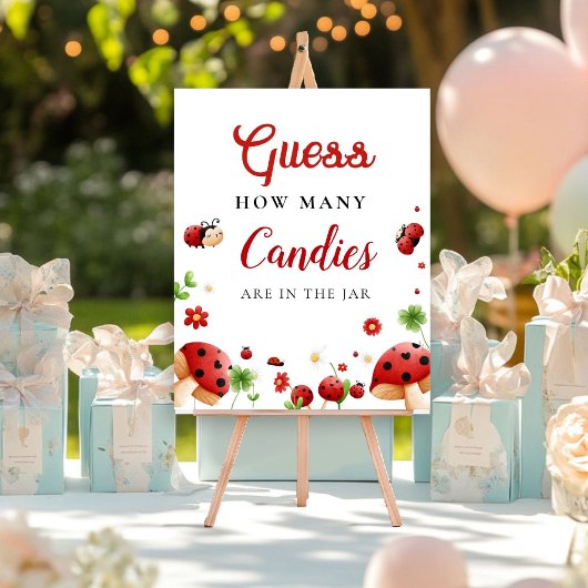 Poster Devinez combien de bonbons amour signe baby shower