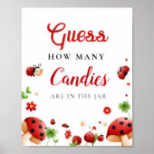 Poster Devinez combien de bonbons amour signe baby shower (Devant)
