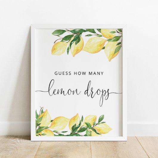 Poster Devinez combien de bonbons au citron Jeu de douche