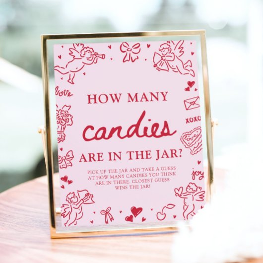 Poster Devinez combien de bonbons Baby Shower Saint-Valen