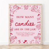 Poster Devinez combien de bonbons Baby Shower Saint-Valen