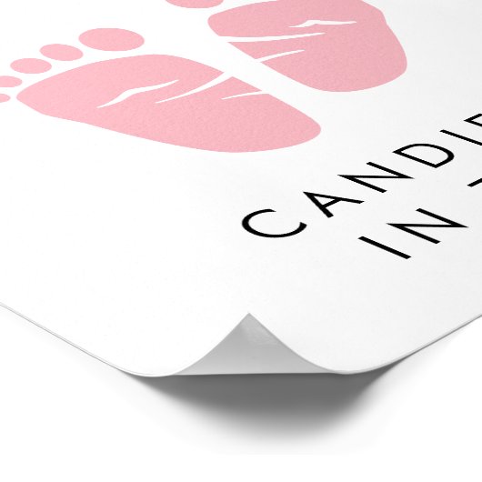 Poster Devinez combien de bonbons bébé fille douche jeu (Coin)