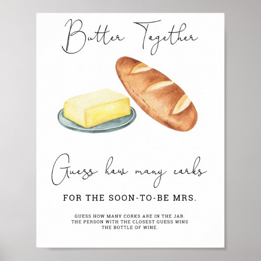 Poster Devinez combien de bouchons pour la Baby Shower au (Devant)