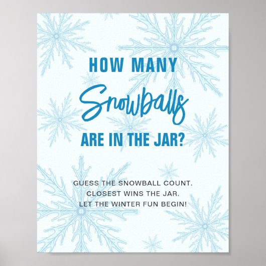 Poster Devinez combien de boules de neige Shower de bébé (Devant)
