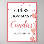 Poster Devinez combien de Candy valentine Fête des mariée (Devant)