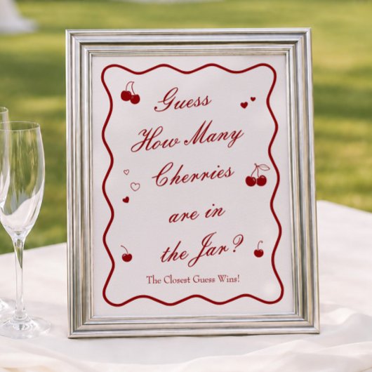 Poster Devinez combien de cerises pour la Baby Shower Cer