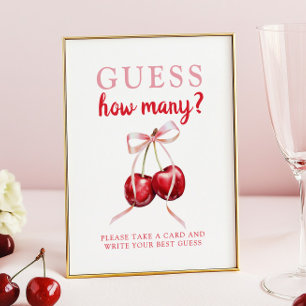 Poster Devinez combien de cerisiers Baby shower jeu