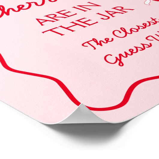 Poster Devinez combien de cerisiers Baby shower jeu (Coin)