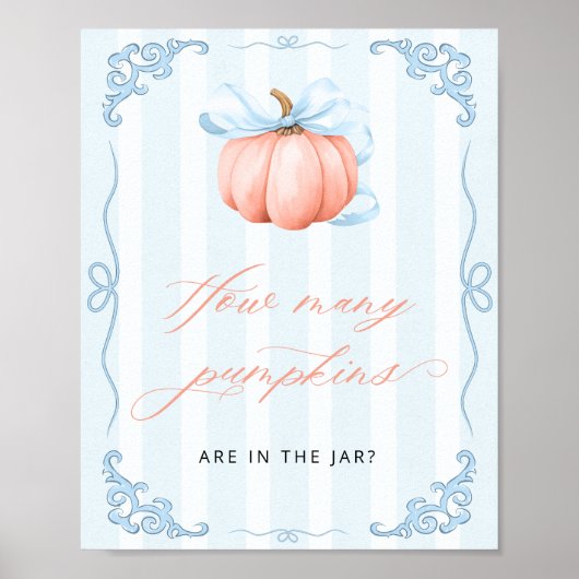 Poster Devinez combien de Citrouilles Blue Bow (Devant)