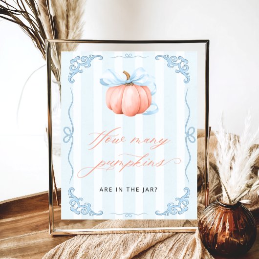 Poster Devinez combien de Citrouilles Blue Bow