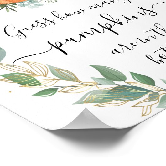 Poster Devinez Combien De Citrouilles Sont Dans Le Signe  (Coin)