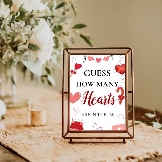 Poster Devinez combien de Coeurs Saint-Valentin Baby show