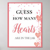 Poster Devinez combien de Coeurs valentine Fête des marié (Devant)