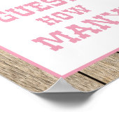 Poster Devinez combien de Cowgirl Baby shower signe (Coin)