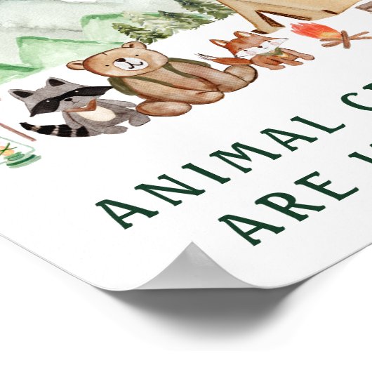 Poster Devinez combien de crackers Woodland Baby shower j (Coin)