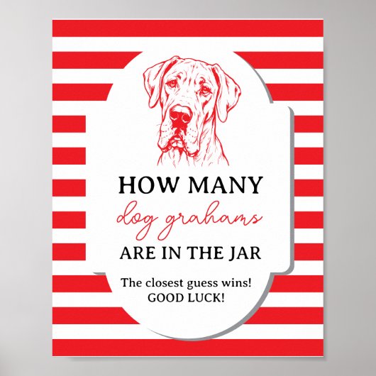 Poster Devinez combien de Dog Grahams Dane Show Game Sign (Devant)