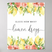 Poster Devinez combien de gouttes de citron Jeu de douche (Devant)