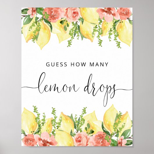 Poster Devinez combien de gouttes de citron Jeu de douche (Devant)