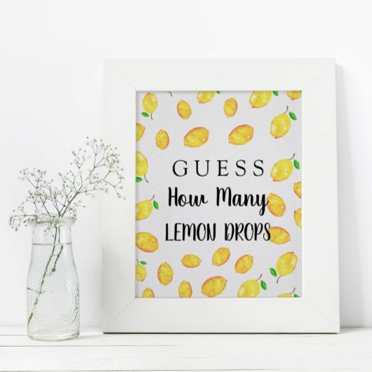 Poster Devinez combien de gouttes de citron Mariage