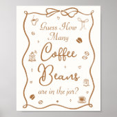 Poster Devinez combien de grains de café pour une Baby Sh (Devant)