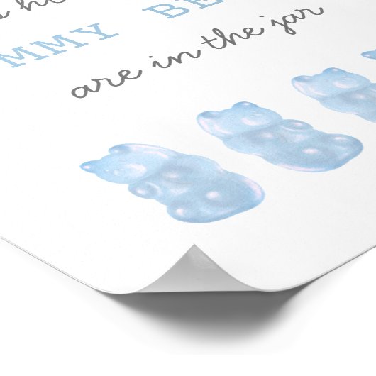 Poster Devinez combien de Gummy Bears Bébé Bleu Jeu Signe (Coin)