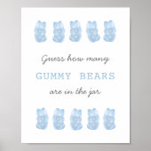 Poster Devinez combien de Gummy Bears Bébé Bleu Jeu Signe (Devant)