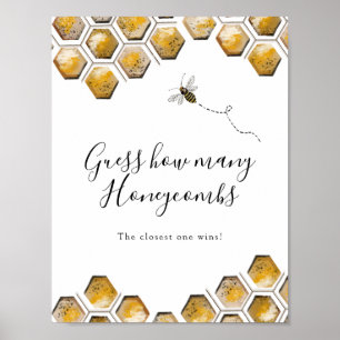 Poster Devinez combien de Honeycombes jeu de douche