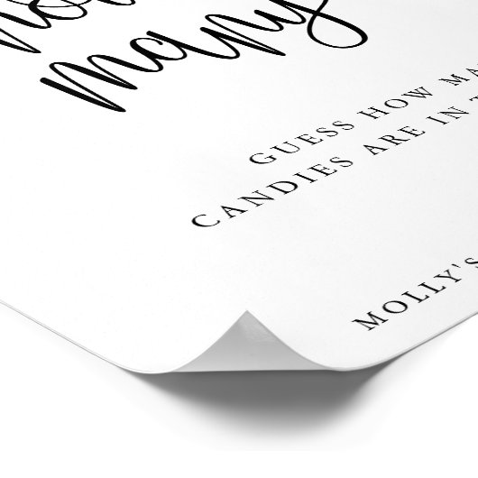 Poster Devinez combien de jeu d'affichage de calligraphie (Coin)