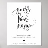 Poster Devinez combien de jeu d'affichage de calligraphie (Devant)