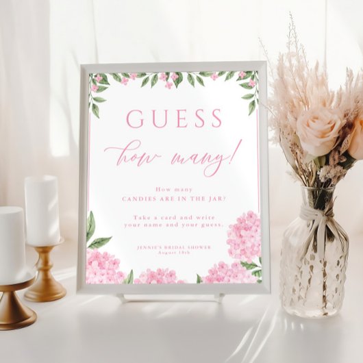 Poster Devinez Combien De Jeu De Douche Rose Hydrangea