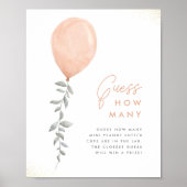 Poster Devinez combien de pancarte de Baby Shower avec ba (Devant)